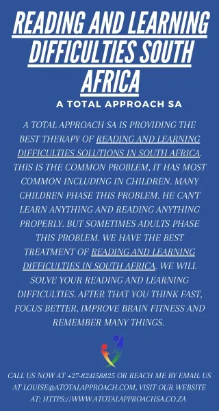 reading and learning difficulties south africa
