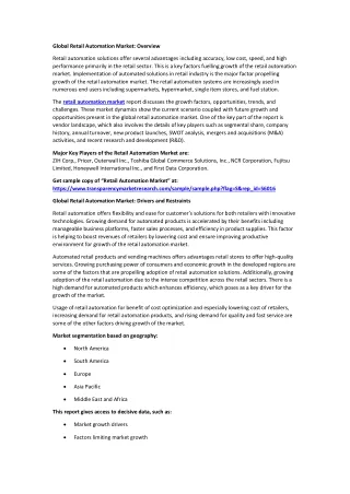 global retail automation market overview