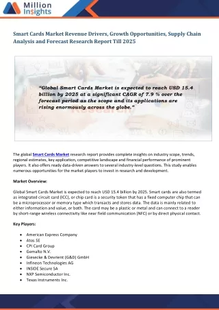 smart cards market revenue drivers growth