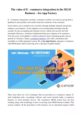 the value of e commerce integration