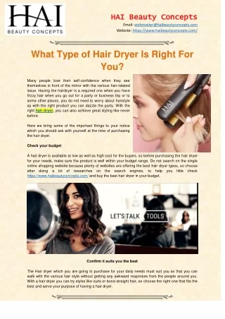 What Type of Hair Dryer Is Right For You
