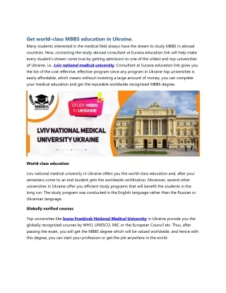 Get world-class MBBS education in Ukraine. (1)