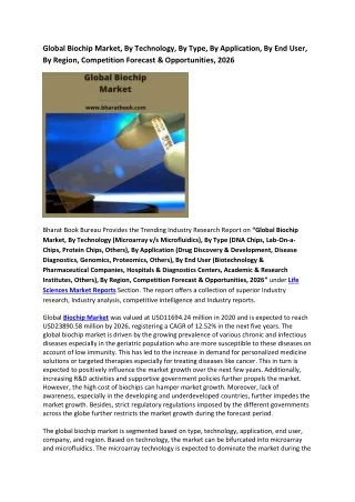 global biochip market by technology by type