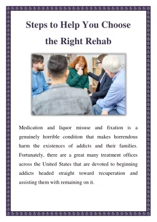 Steps to Help You Choose the Right Rehab