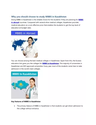 Why you should choose to study MBBS in Kazakhstan (1)