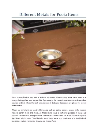 different metals for pooja items