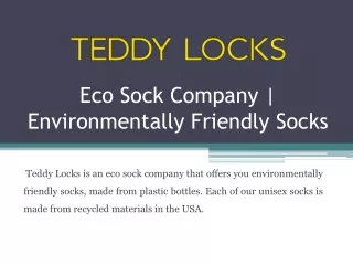 Eco Sock Company | Environmentally Friendly Socks | Teddy Locks