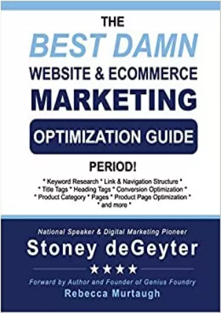 The Best Damn Website  eCommerce Marketing Optimization Guide Period  The Best Damn