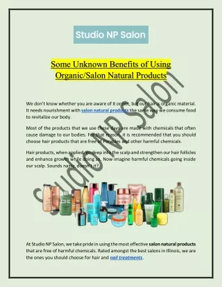 Salon Natural Products Illinois | Studio NP Salon
