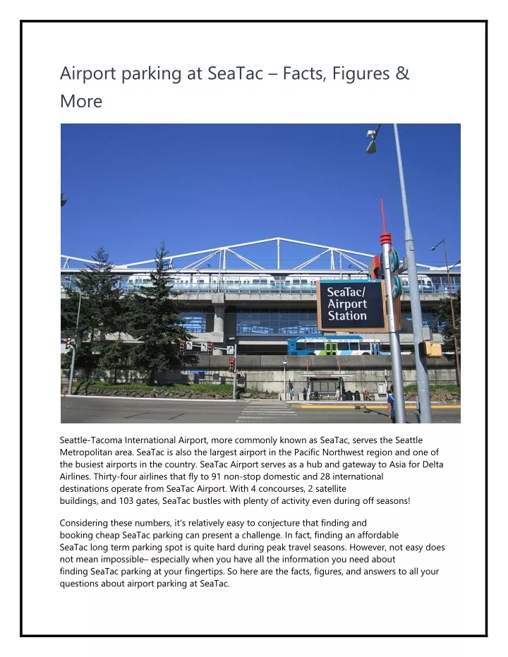 airport parking at seatac facts figures more