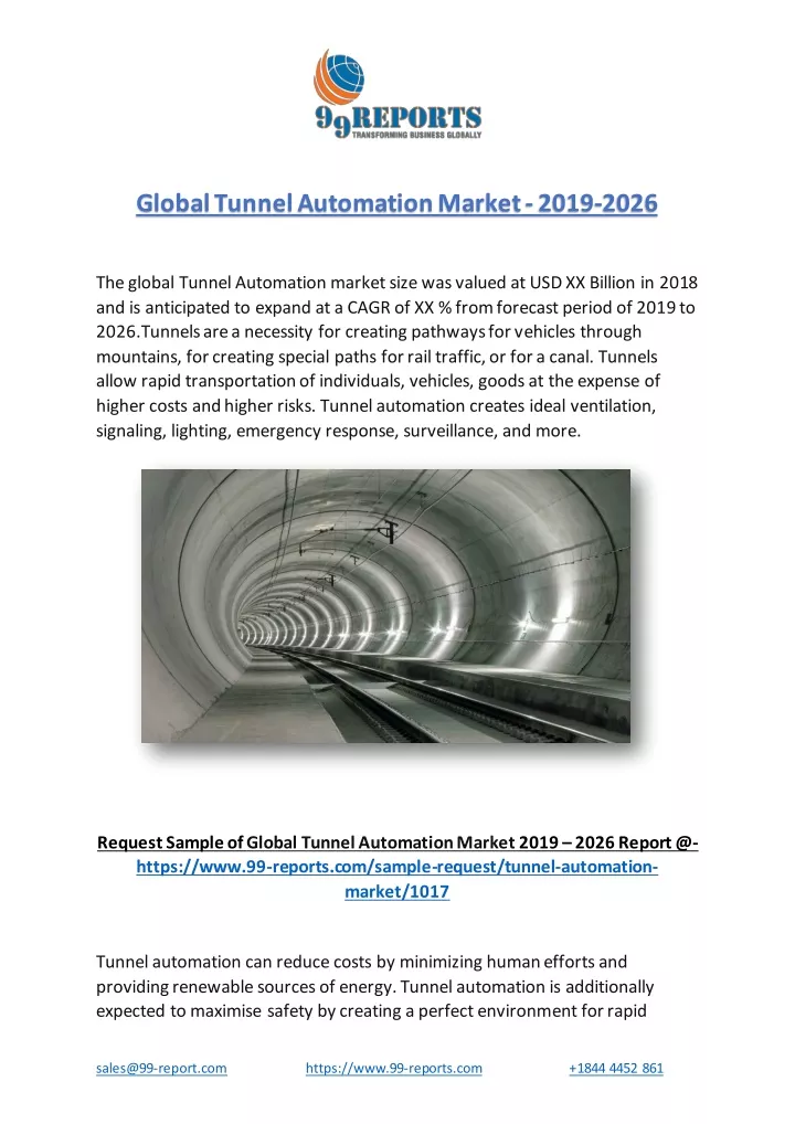 global tunnel automation market 2019 2026