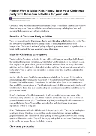 Perfect Way to Make Kids Happy host your Christmas party with these fun activities for yournbspkids