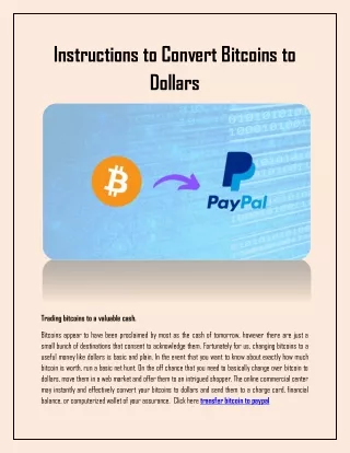 instructions to convert bitcoins to dollars