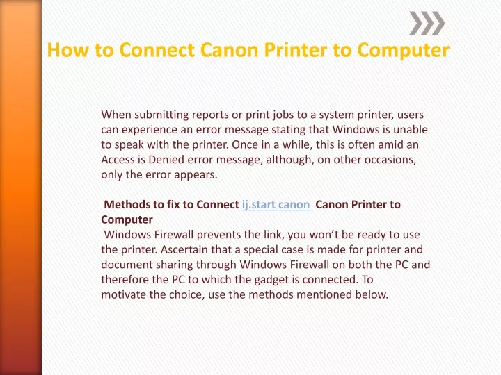 how to connect canon printer to computer