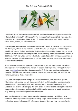 the definitive guide to cbd oil