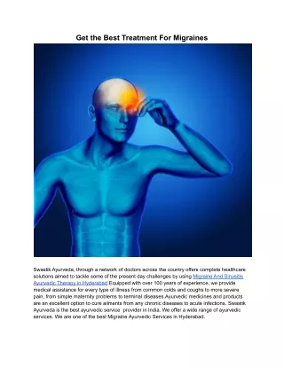 Get the Best Treatment For Migraines