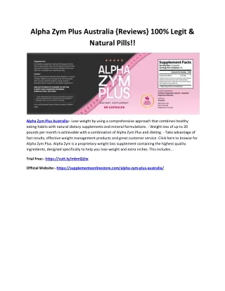 alpha zym plus australia reviews 100 legit