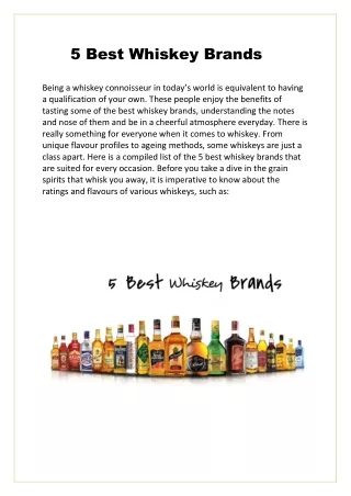 5 Best Whiskey Brands