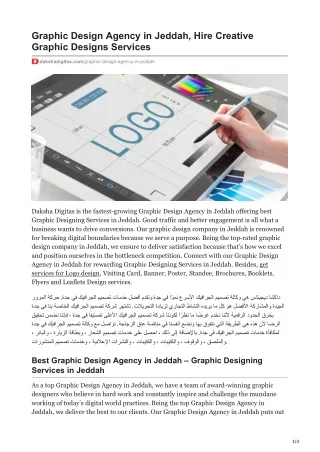 Graphic Design Agency in Jeddah, Hire Creative Graphic Designs Services