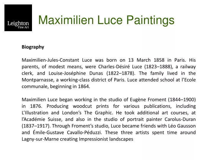 maximilien luce paintings
