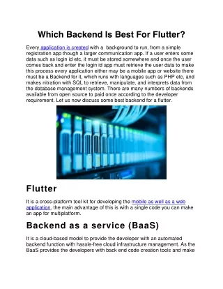 which backend is best for flutter