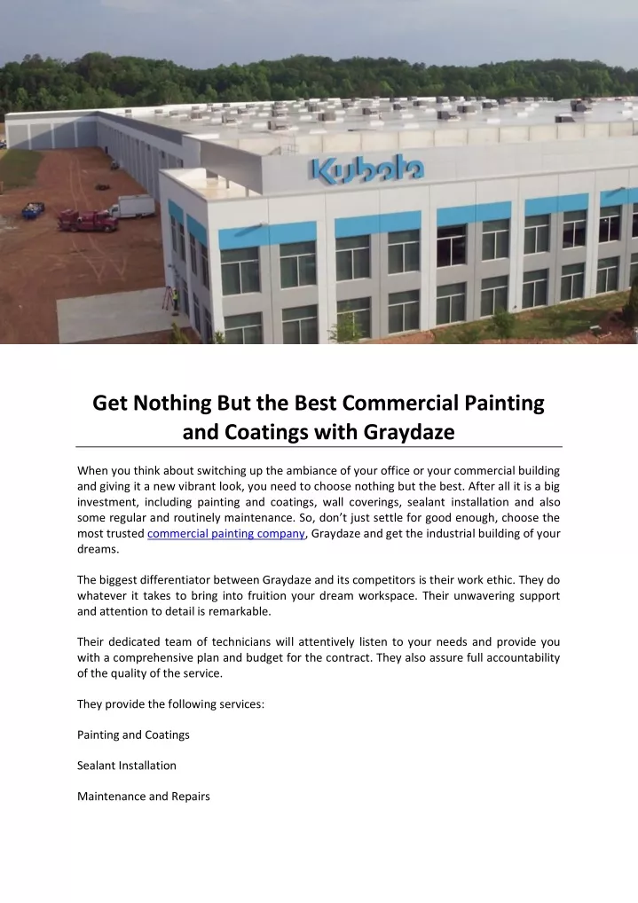 get nothing but the best commercial painting