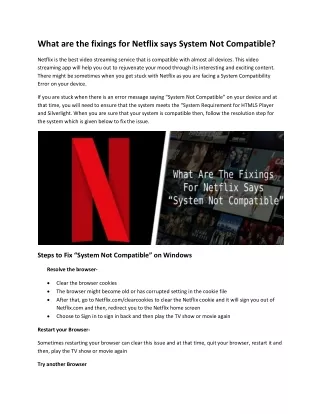 what are the fixings for netflix says system