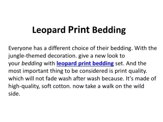 leopard print bedding