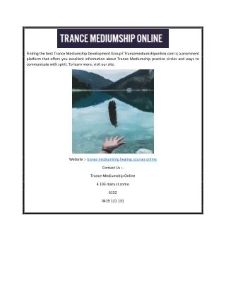 trance mediumship healing courses online