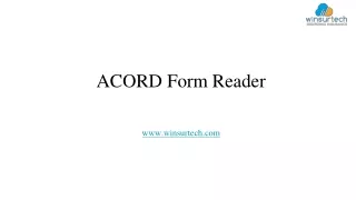 ACORD Form Reader