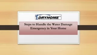 steps to handle the water damage emergency