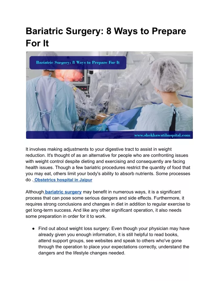 bariatric surgery 8 ways to prepare for it
