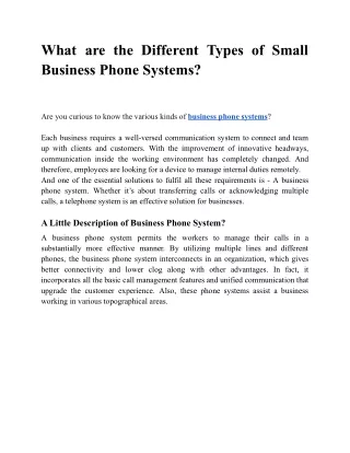what are the different types of small business