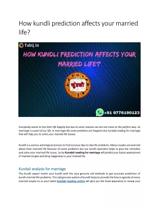 How kundli prediction affects your married life