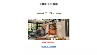 word to the wise published by word to the wise