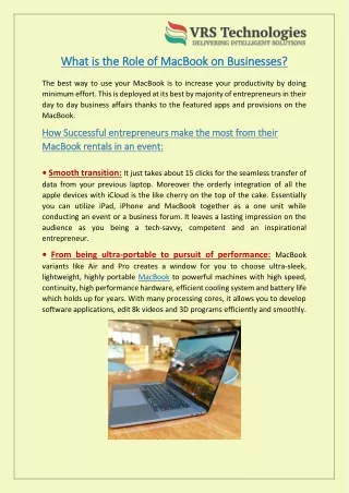 what is the role of macbook on businesses what
