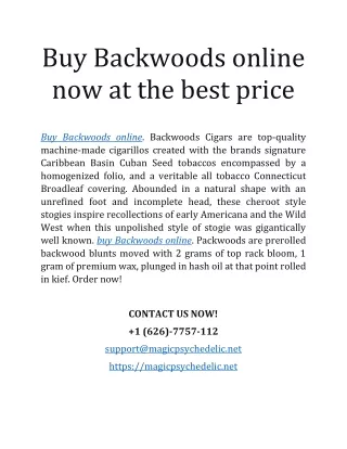 Buy Backwoods online