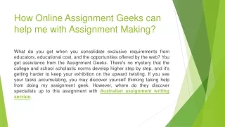 how online a ssignment g eeks can help me with assignment m aking