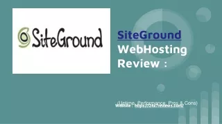 siteground webhosting review