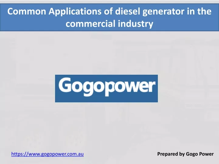 common applications of diesel generator
