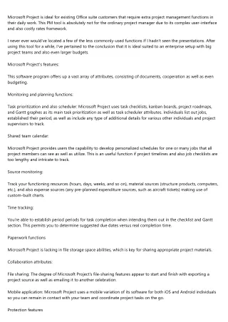 microsoft project is ideal for existing office