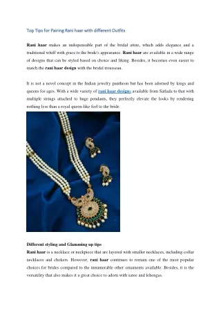 top tips for pairing rani haar with different