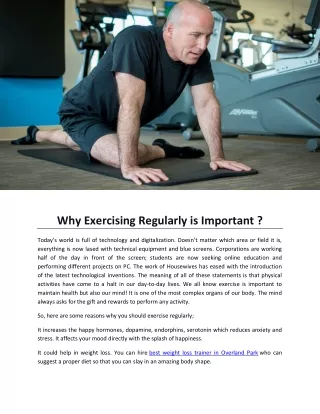 Why Exercising Regularly is Important