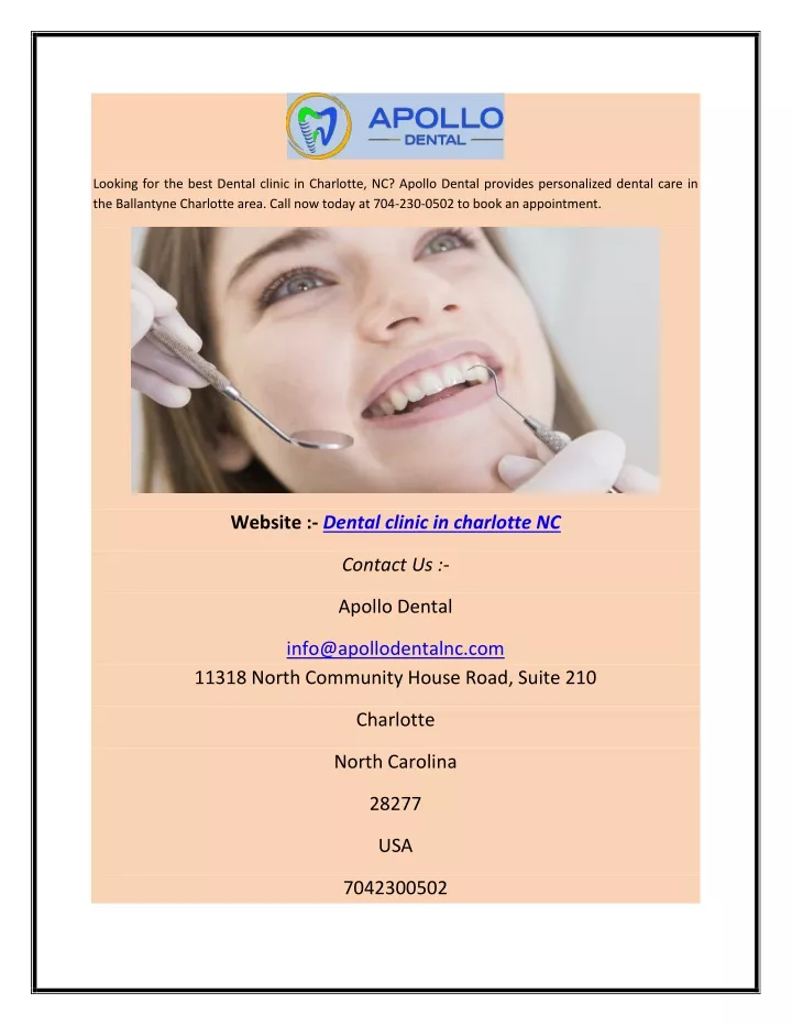 looking for the best dental clinic in charlotte