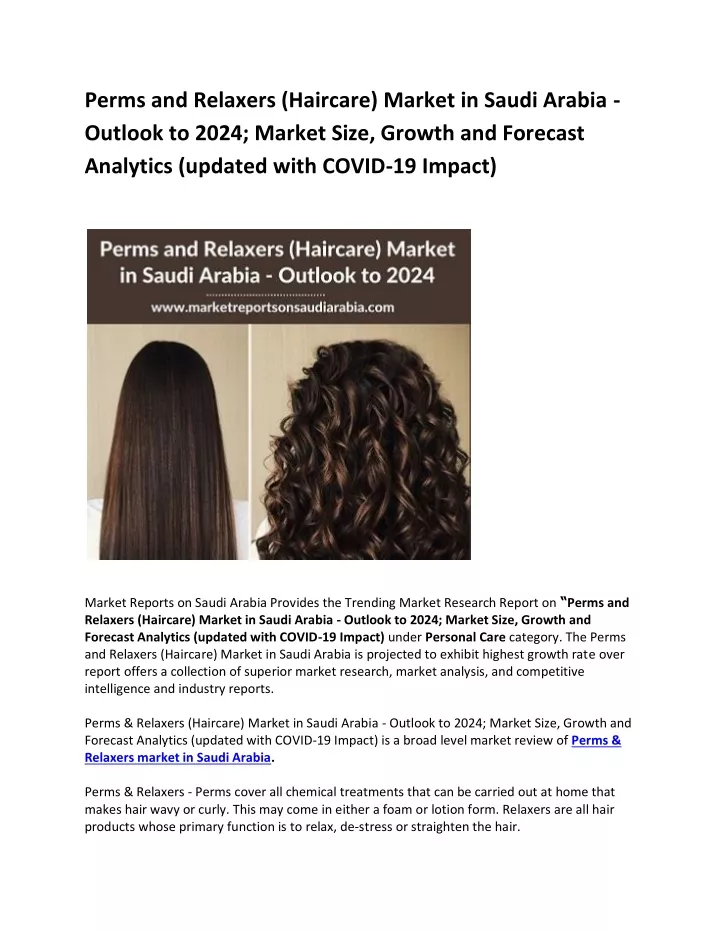 perms and relaxers haircare market in saudi