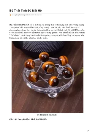 b th t tinh m t h