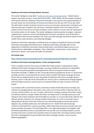 healthcare information exchange market overview