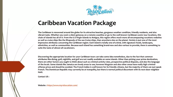 caribbean vacation package