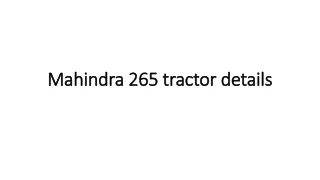 mahindra 265 tractor details