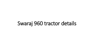swaraj 960 tractor details